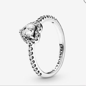 Elevated heart Pandora ring
